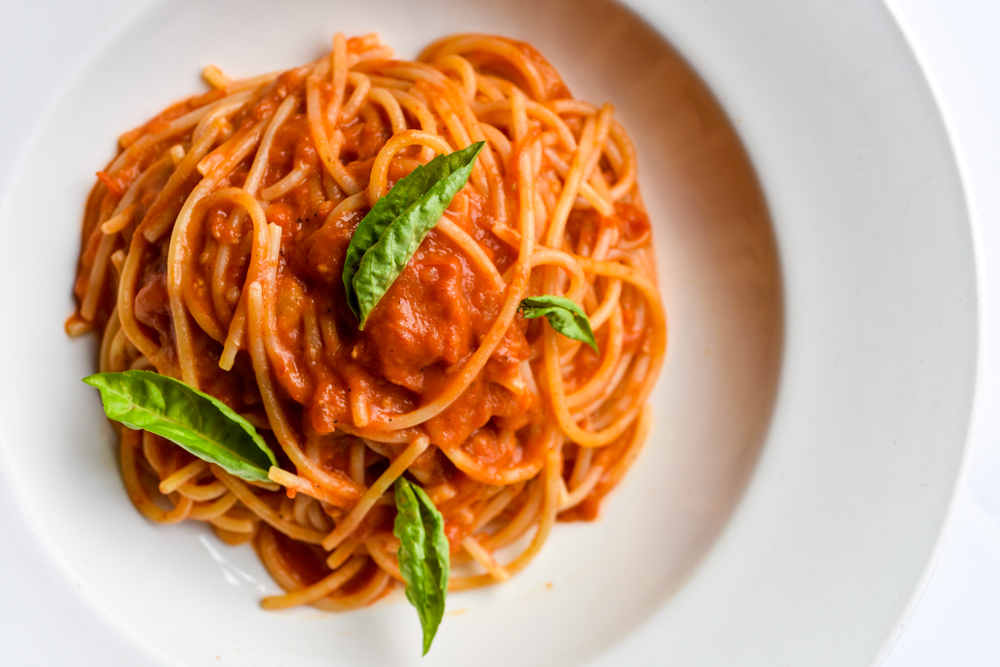 Chef Gianni Caprioli's spaghetti al pomodoro at Già Trattoria